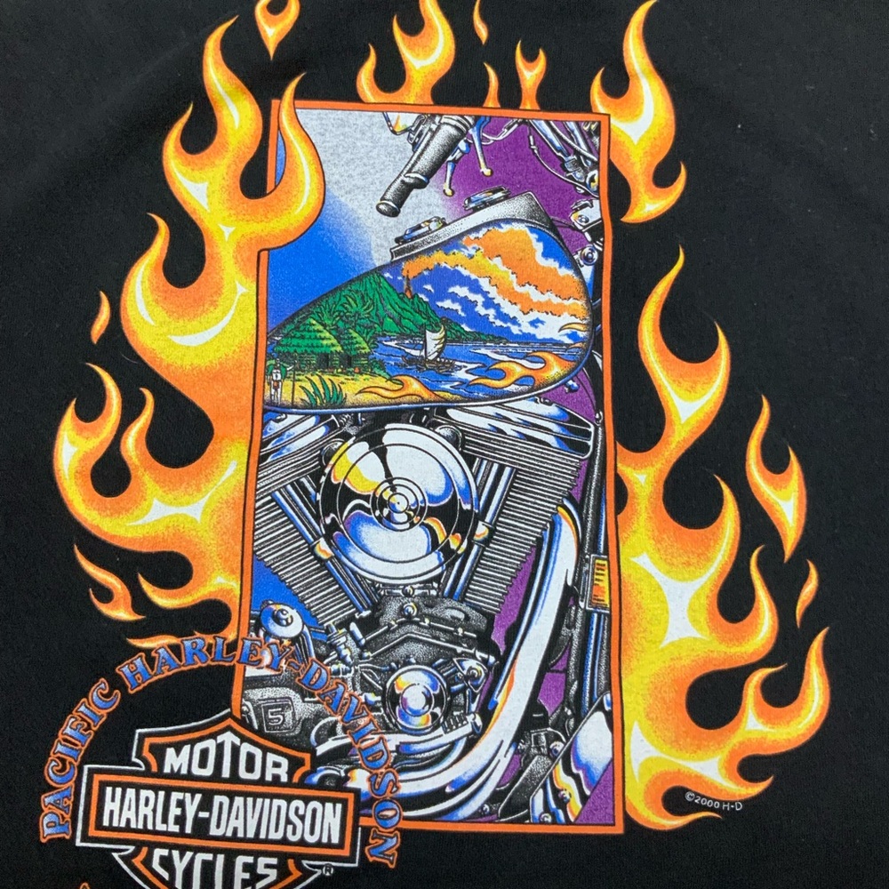Vintage Harley-Davidson "Pacific Harley" Kauai Hawaii Double-Sided T-Shirt SZ L - Picture 7 of 7